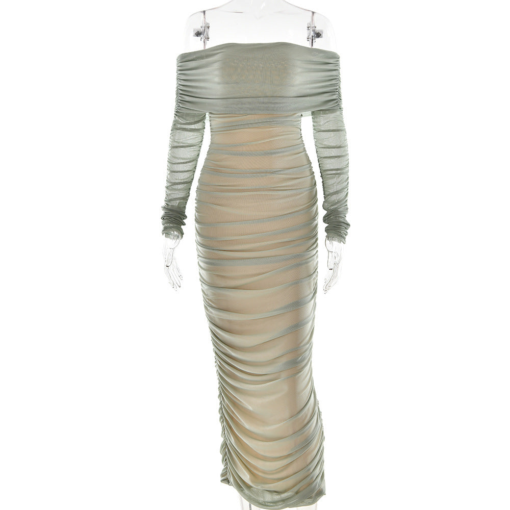 Off-Shoulder-Plisseekleid «Aurélie» · schulterfrei & fliessend (Damen, 4 Farben)