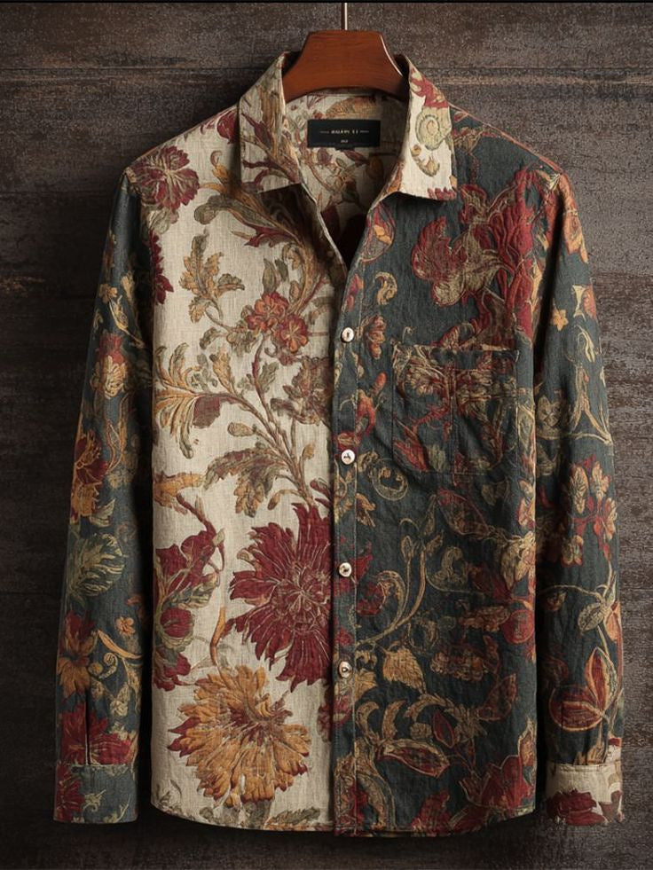 Blumenhemd langarm im Retro-Look für Herren – Bild 10 | LuxeStyle