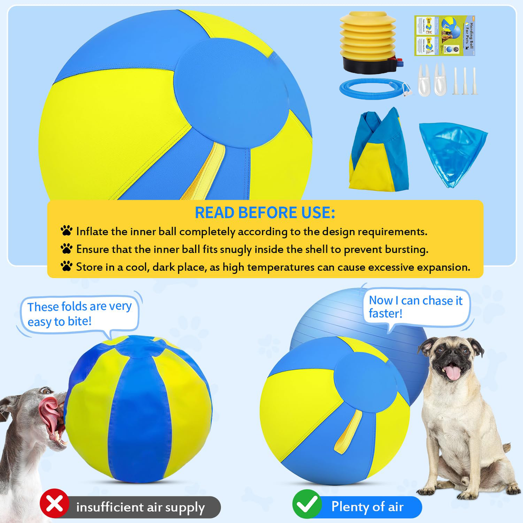 Hüteball für Hunde mit Griffen, 45 cm