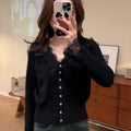 Schlankmachendes Langarm-Shirt mit Spitze – Bild 1 | LuxeStyle