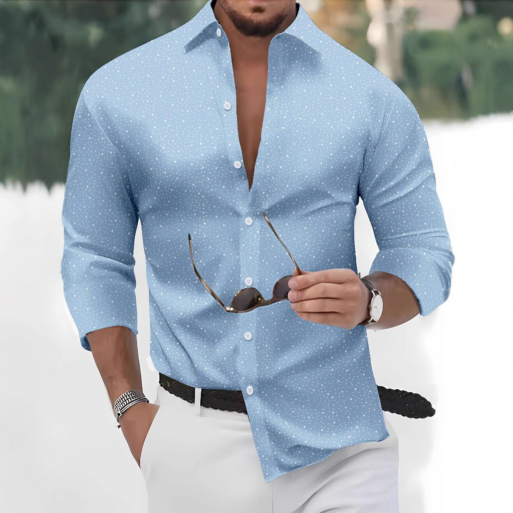 Langarmhemd mit Tupfen-Print – Bild 6 | LuxeStyle