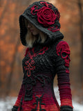 Kapuzen-Sweatshirt mit Blumenmuster