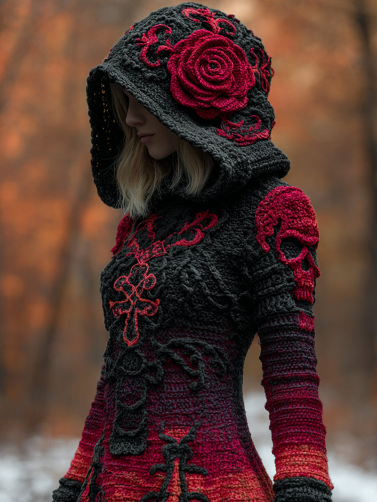 Kapuzen-Sweatshirt mit Blumenmuster