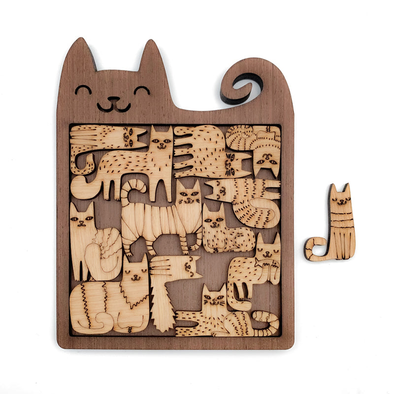 Super Schwieriges Katzen-Alien Holzpuzzle – Bild 2 | LuxeStyle