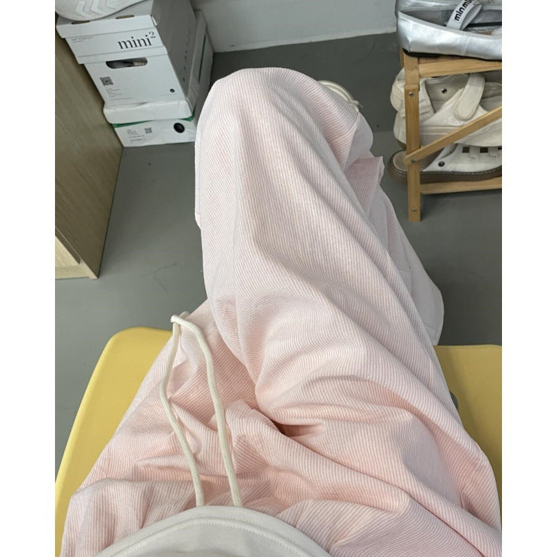 Gestreifte High-Waist Wide Leg Hose für Damen
