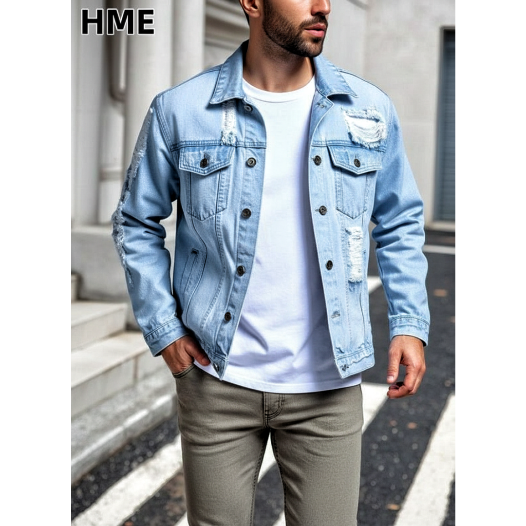 Loose-fit Jeansjacke im Korea-Stil