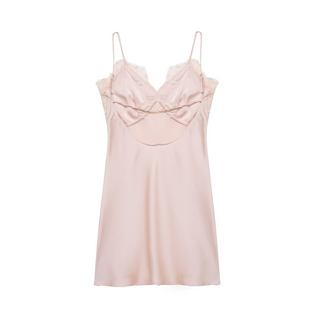 Spitzenbesetztes Satin-Slipdress – Bild 3 | LuxeStyle