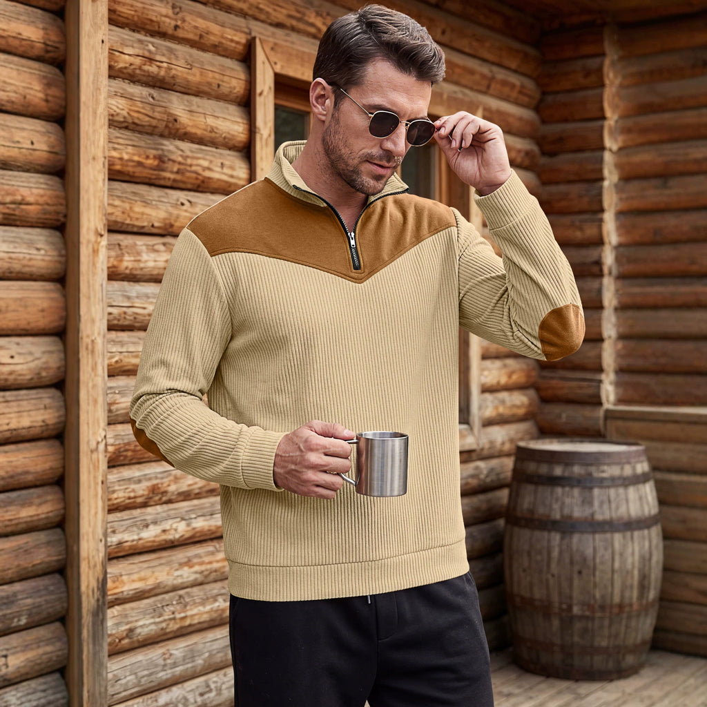 Herren Stehkragen-Sweatshirt Langarm – Bild 2 | LuxeStyle