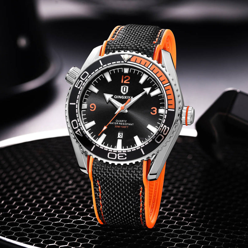 Sportliche Quarzuhr für Herren mit Silikonarmband