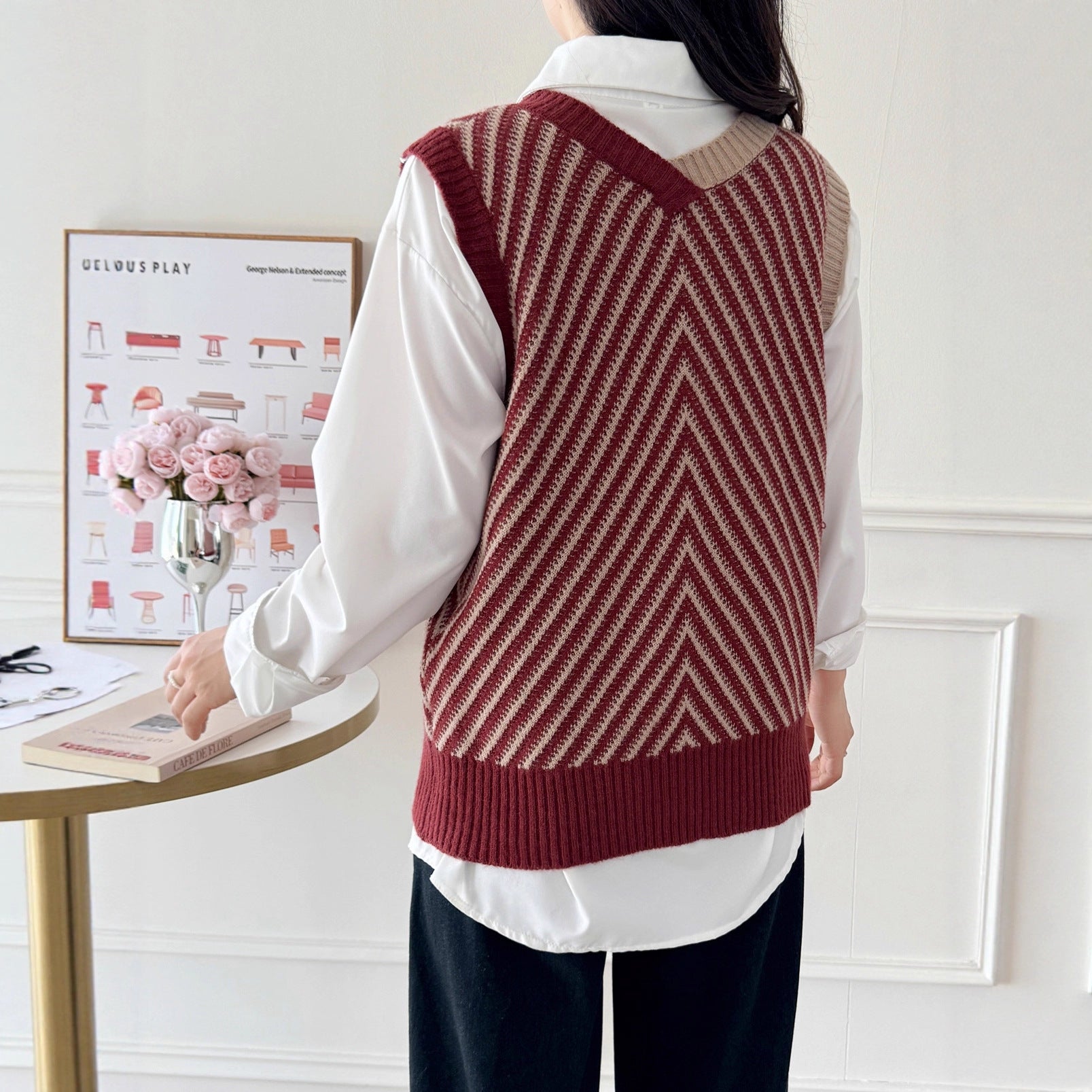 Wollpullover mit asiatischem Stil