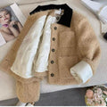 Kurze Color-Block Jacke mit Revers