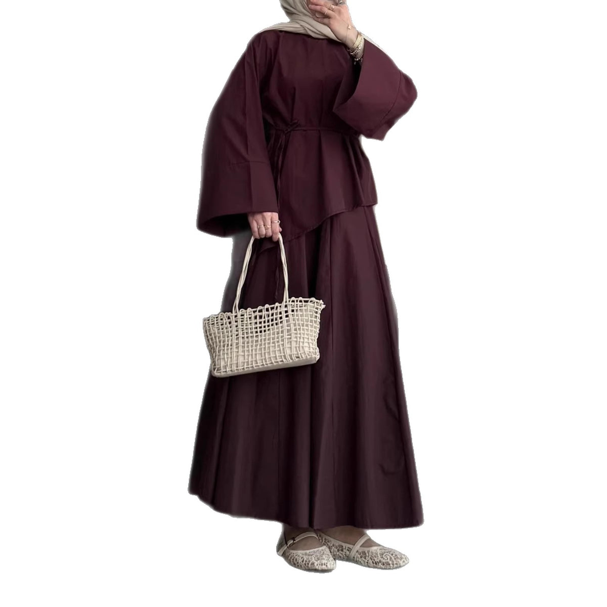 Layered Kleid mit ausgestellten Ärmeln – Bild 3 | LuxeStyle