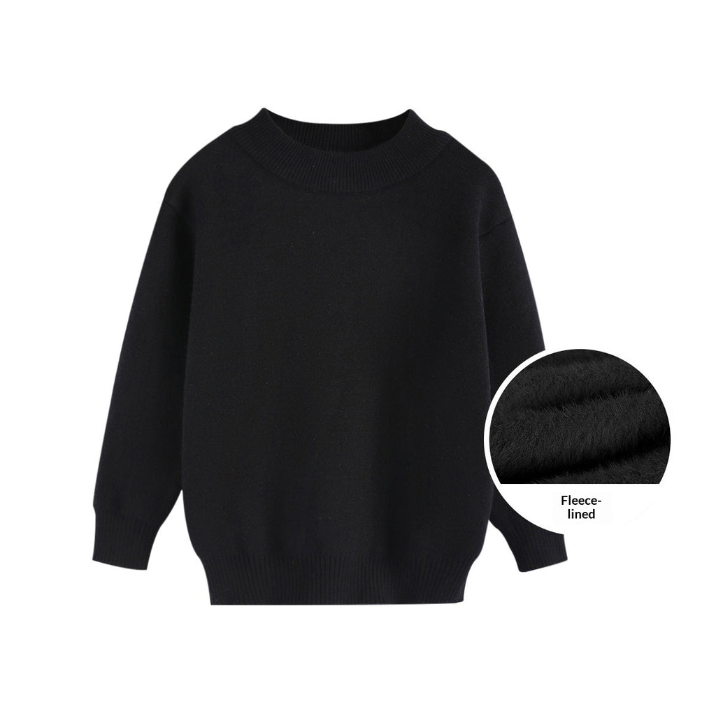 Weisser Pullover mit Fleece-Futter