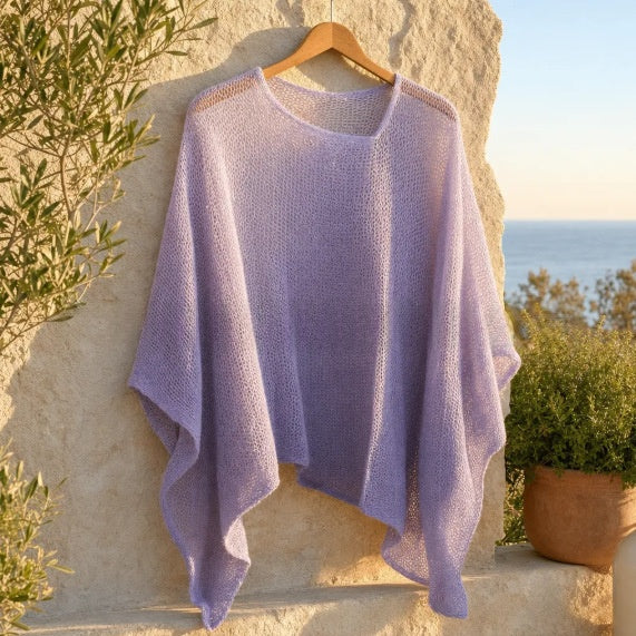Strick-Cape «Aria» · Solid, Poncho-Optik