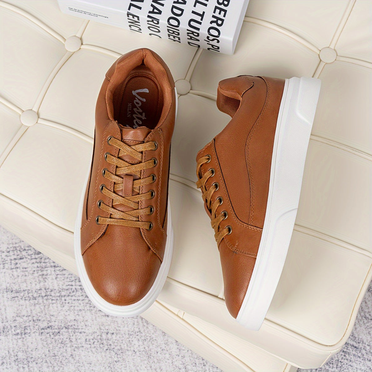 Leder-Sneaker mit Seitenreissverschluss