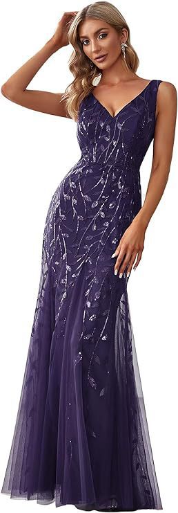 Formelles Paillettenkleid mit Doppel-V-Halsausschnitt – Bild 20 | LuxeStyle