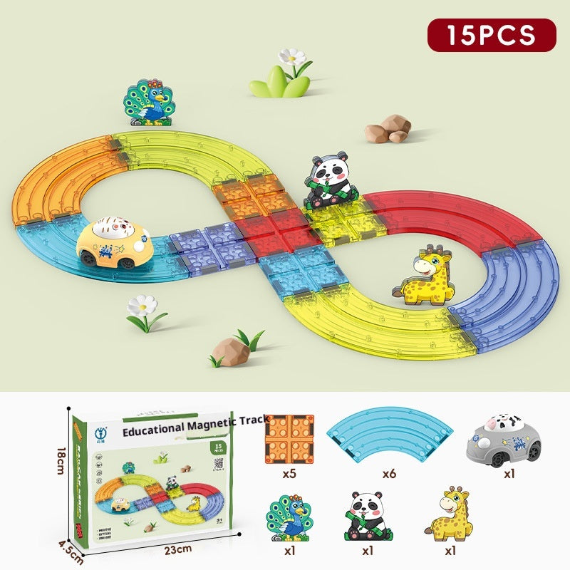 Magnetische Bausteine: Zugstrecken-Puzzle