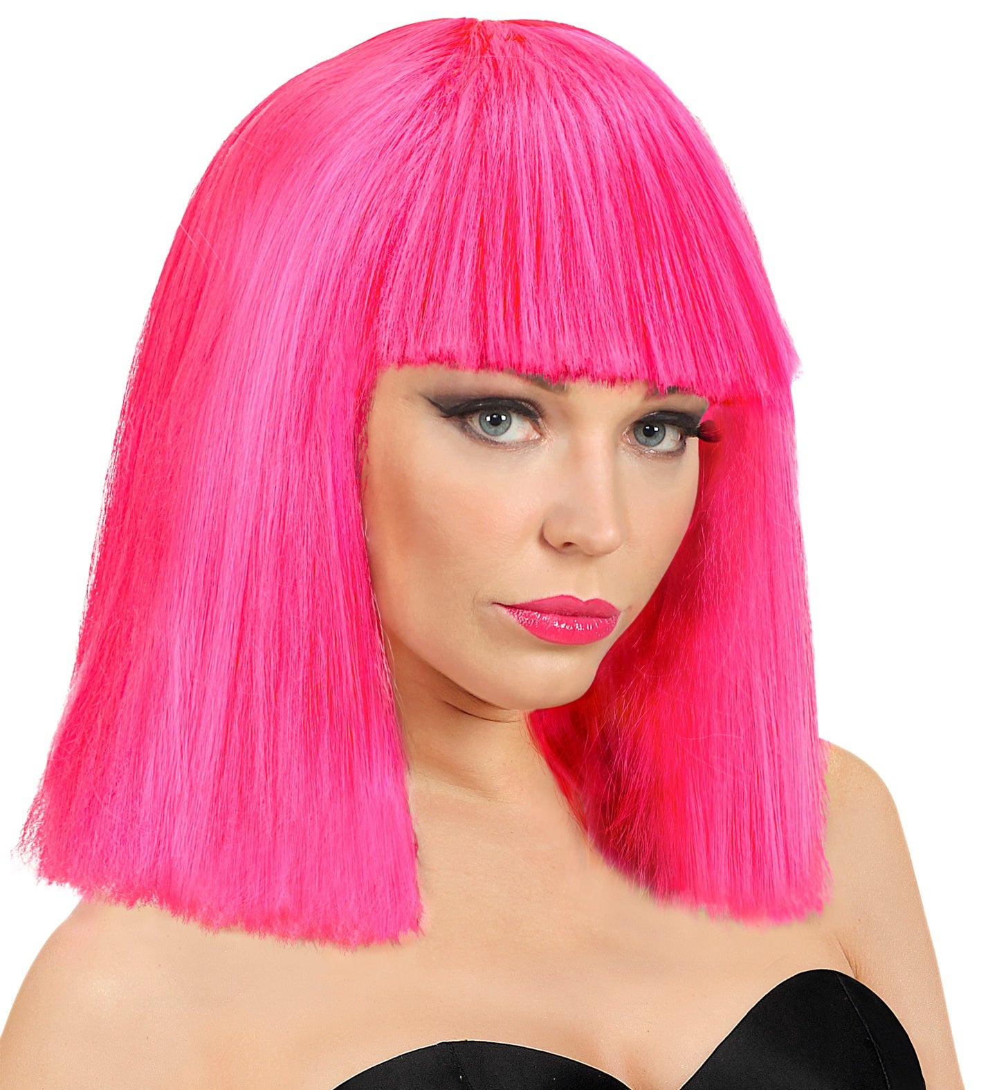Perücke Showgirl neon pink