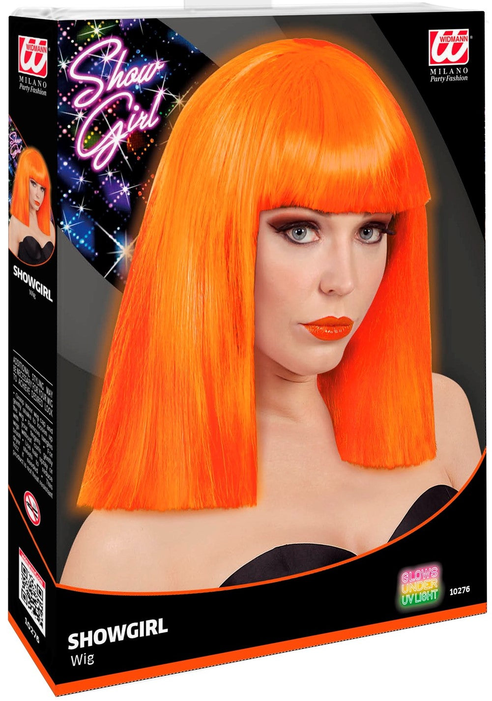 Perücke Showgirl neon orange