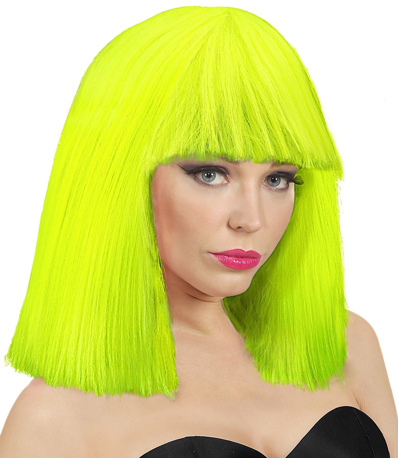 Perücke Showgirl neon gelb