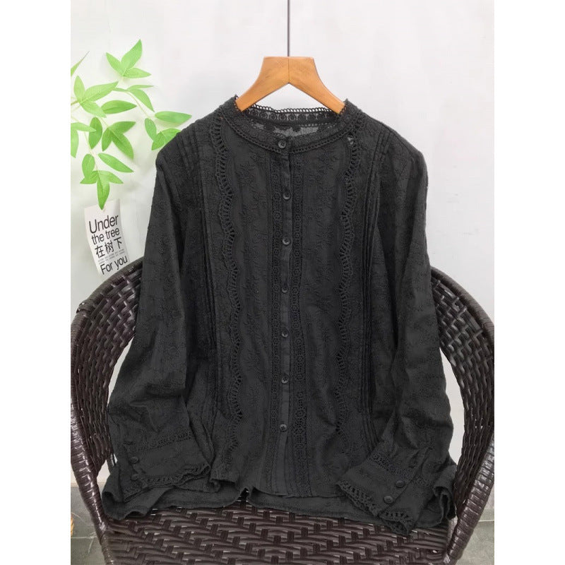 Besticktes Langarmshirt mit Spitzenbesatz – Bild 10 | LuxeStyle