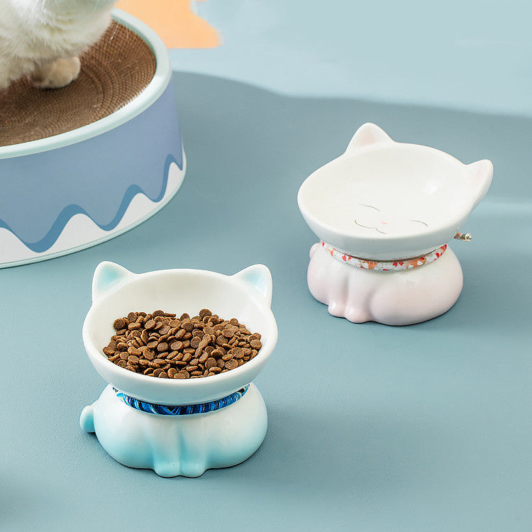 Keramik-Futternapf für Katze, blau/pink – Bild 3 | LuxeStyle