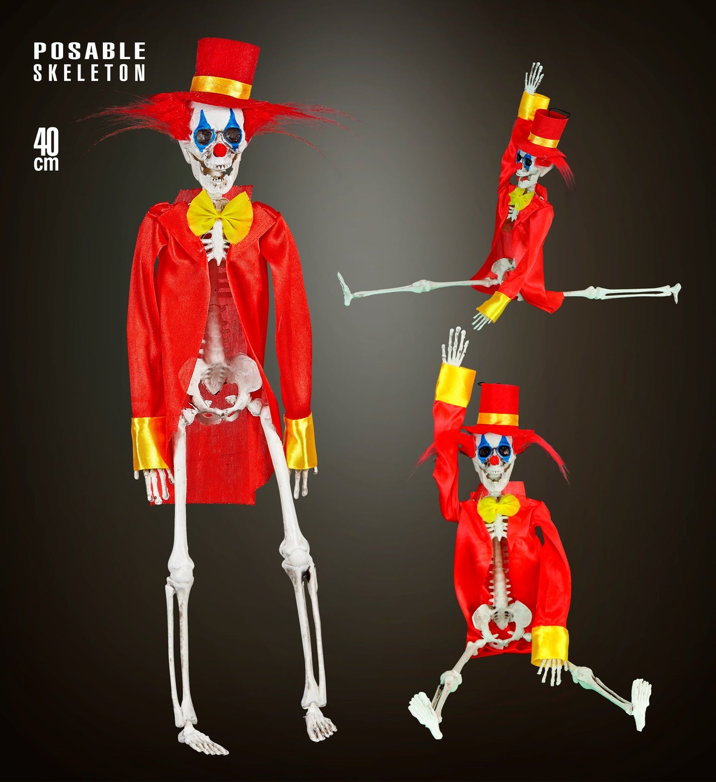 Killer Clown Skelett 40 cm