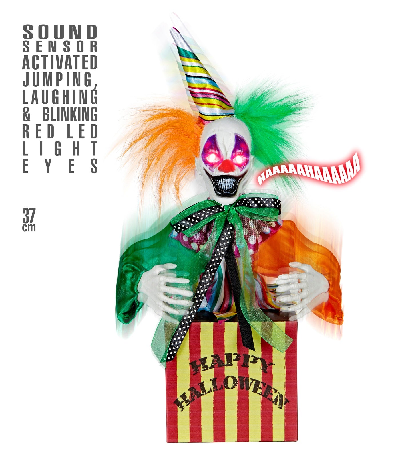 Lachender Clown in der Kiste