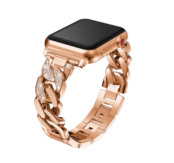 Diamantbesetztes Edelstahlarmband für Apple Watch – Bild 7 | LuxeStyle