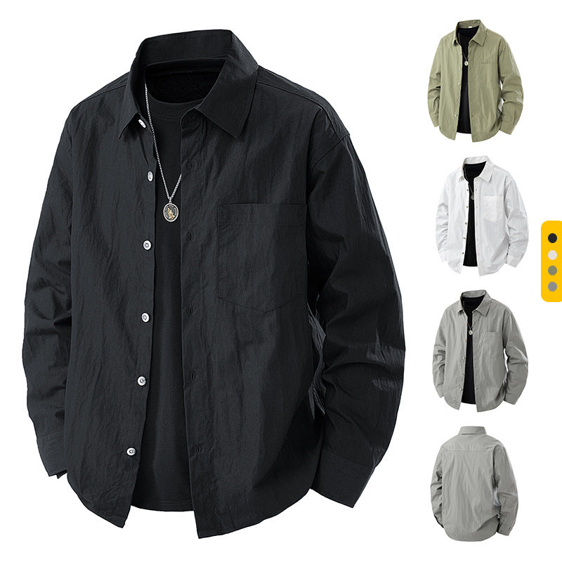 Loose Casual Shirtcoat in Schwarz, Weiss, Grau, Grün – Bild 2 | LuxeStyle