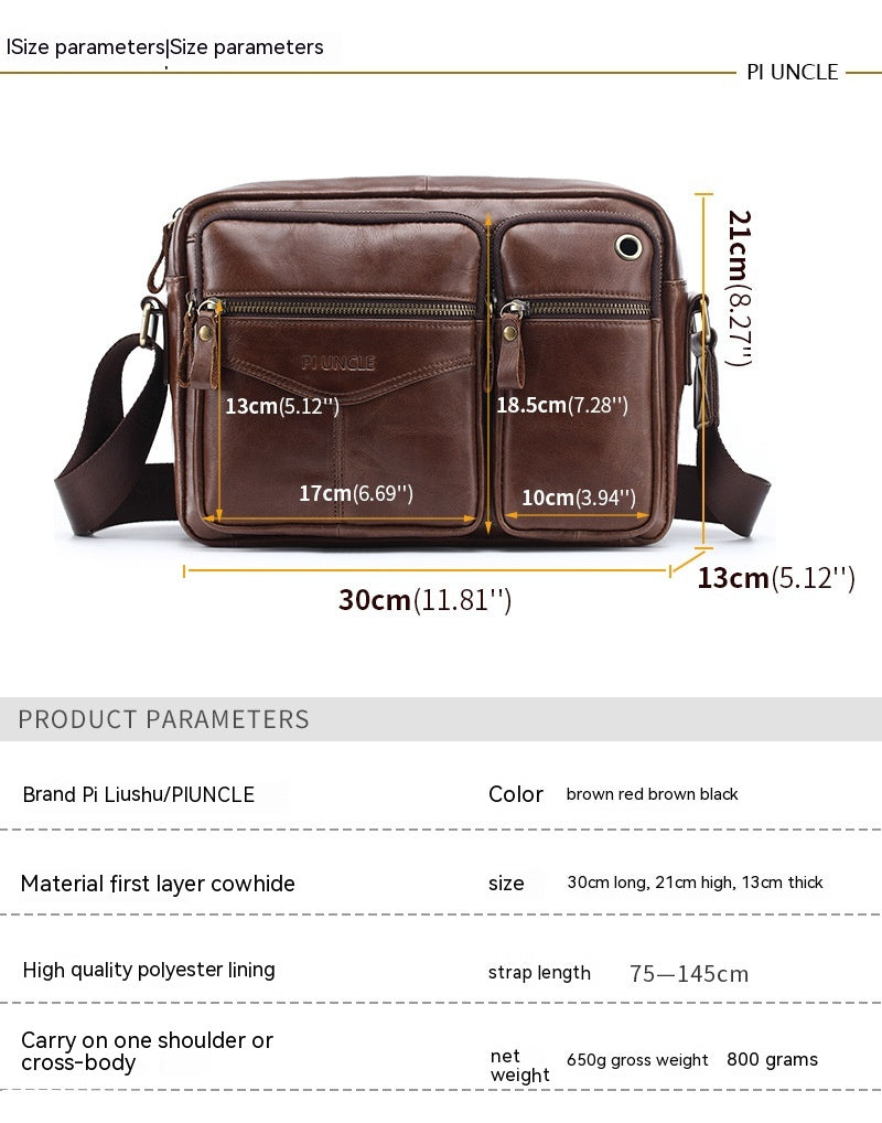 Echtes Leder Herren Schulter-Messenger Rucksack – Bild 2 | LuxeStyle