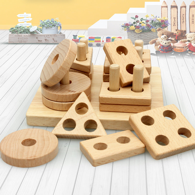 Holz-Steckspiel mit Säulen und Bausteinen | LuxeStyle