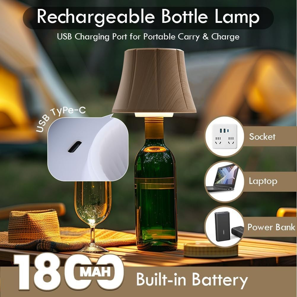 Flaschenlampe mit Holzmaserung – Bild 3 | LuxeStyle