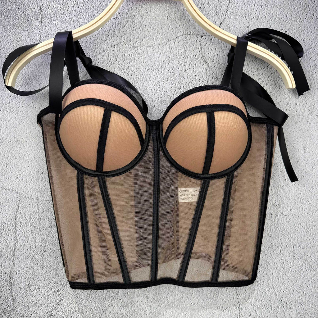 Bandeau-Top mit Taillenschnürung