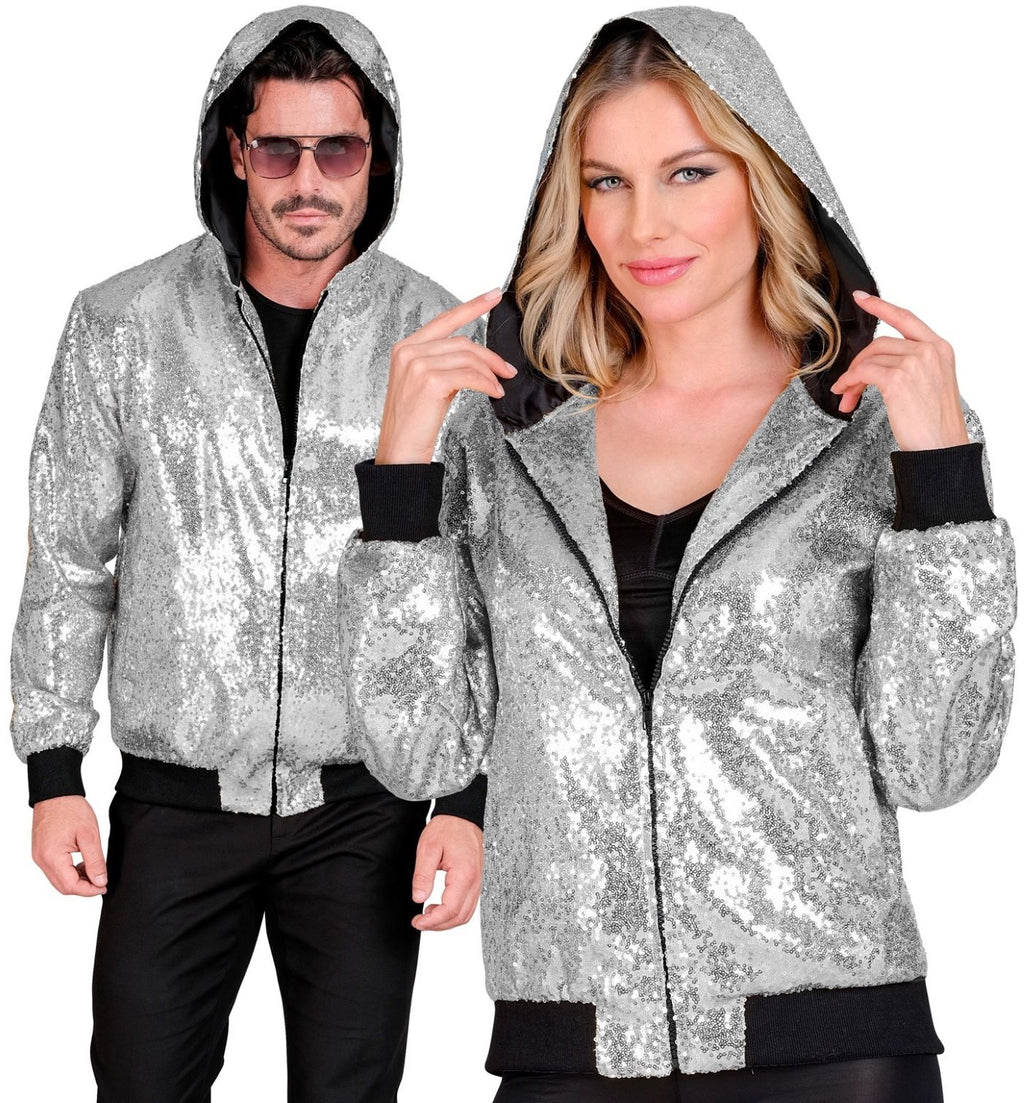 Bomber-Jacke mit Kapuze & Pailletten – Bild 3 | LuxeStyle