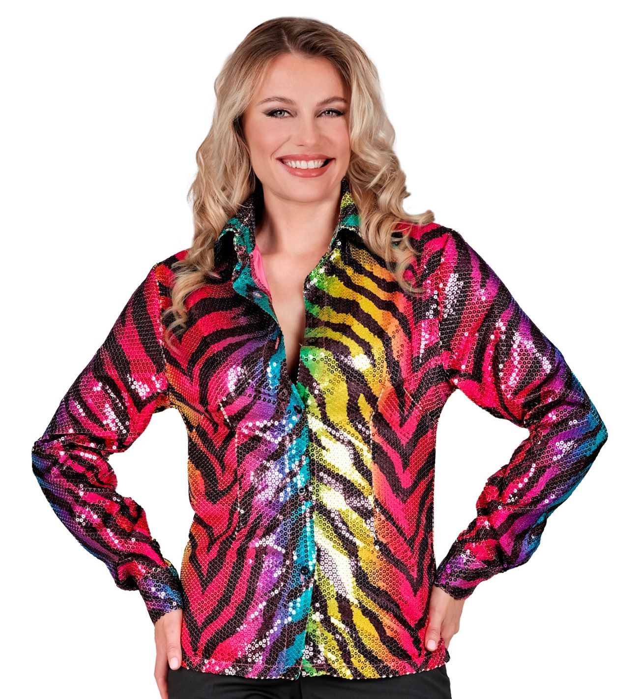 Bluse Tigermuster mit Pailletten