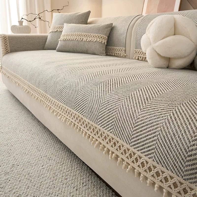 Sofa-Kissenbezug Retro Baumwoll-Leinen | LuxeStyle