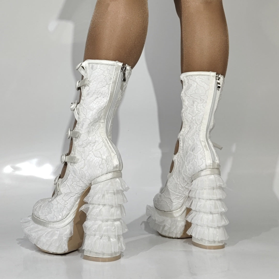 Overknee-Stiefel mit Chunky-Heel und Plateau