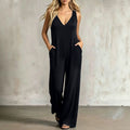 Kapuzen-Jumpsuit mit V-Ausschnitt