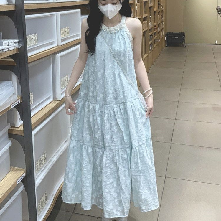 Perlenbesetztes Neckholder-Kleid