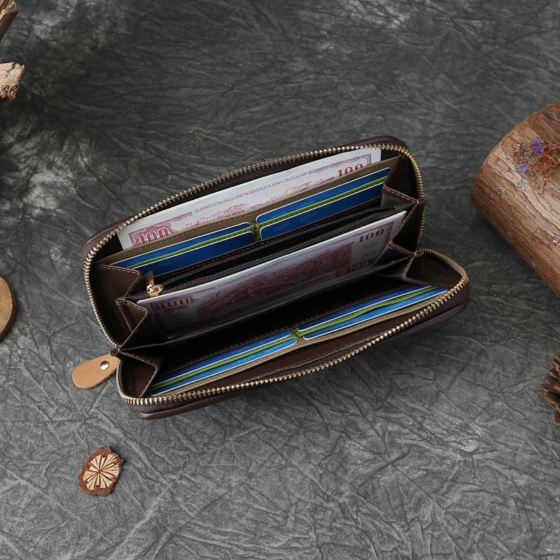Leder-Portemonnaie mit Flechtmuster | LuxeStyle