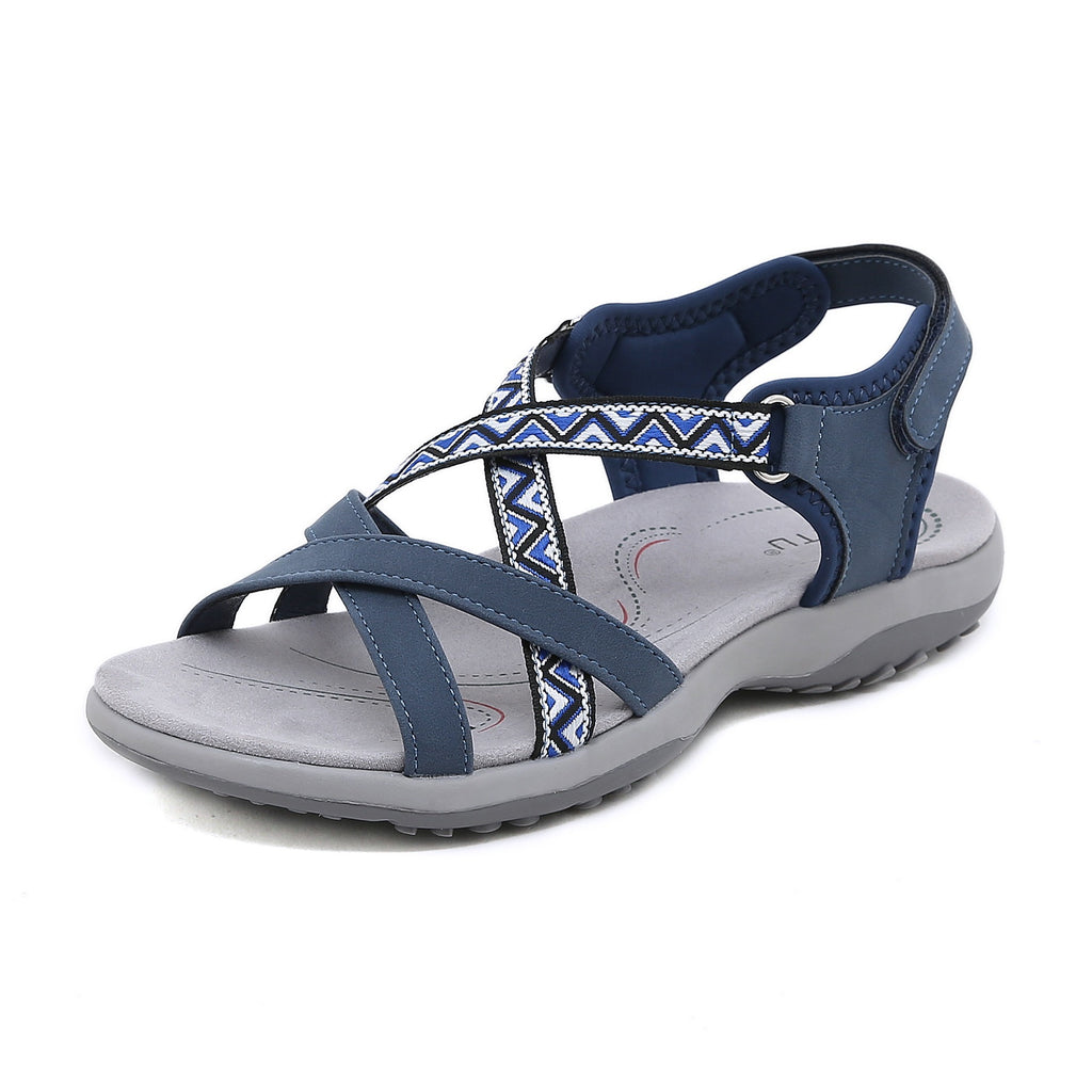 Bohemian Sandalen mit Ethno-Print