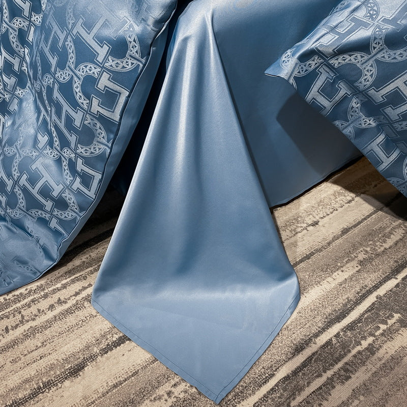 Seidenbettwäsche-Set mit geometrischem Muster