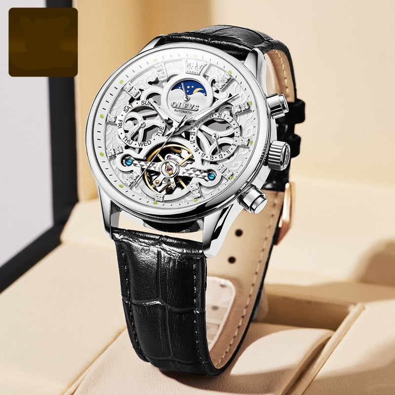 Herren Quarzuhr mit Lederarmband
