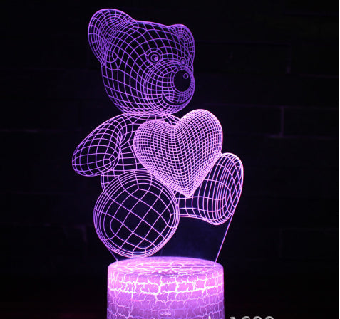 3D-Teddy-Nachtlampe mit Farbwechsel
