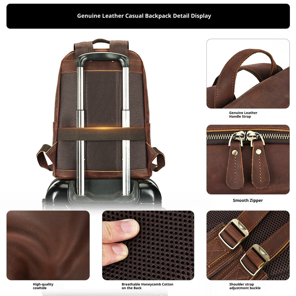 Rucksack mit Ledergriff, 20-35 L – Bild 5 | LuxeStyle