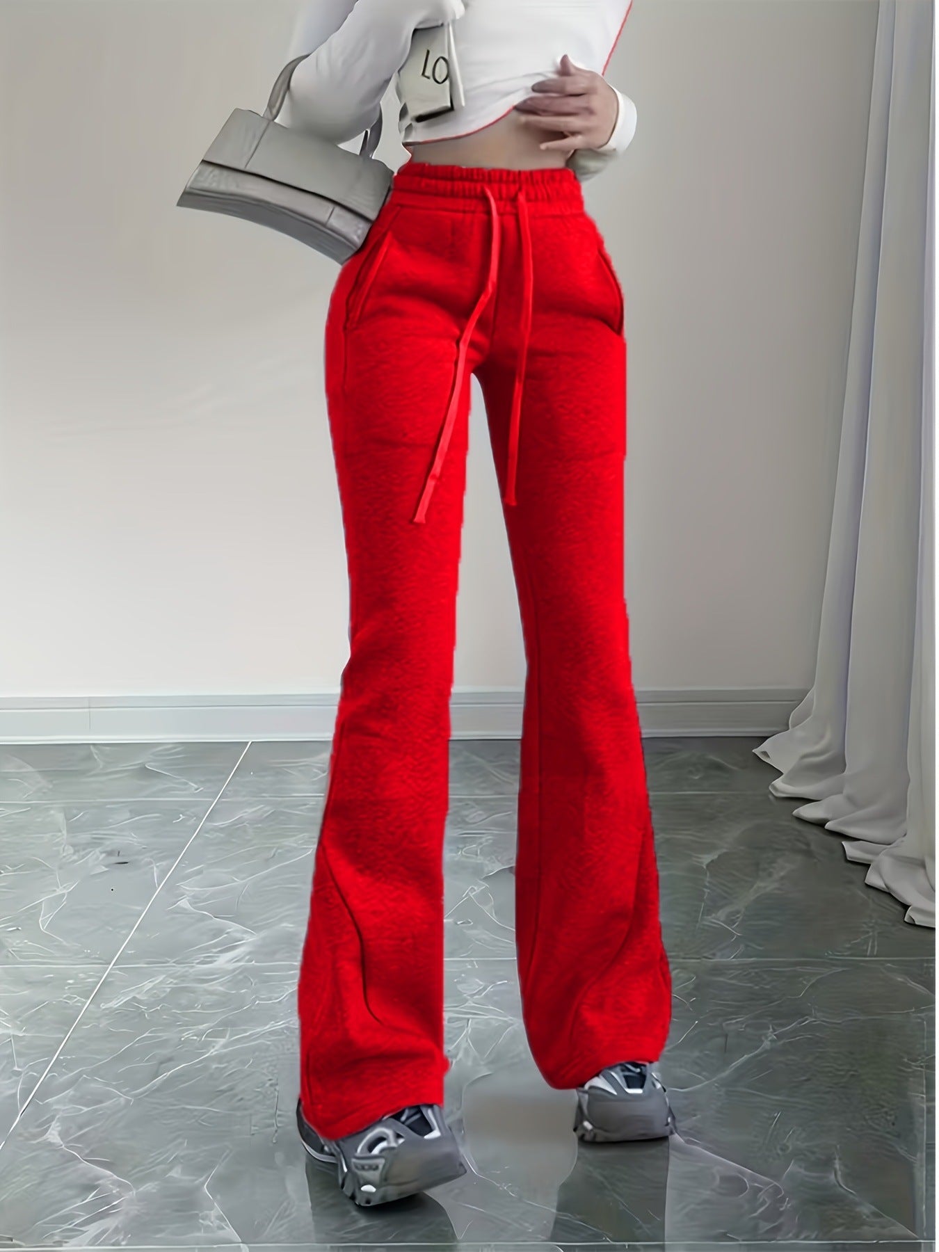 Elegante Bootcut Sweatpants mit Kordelzug