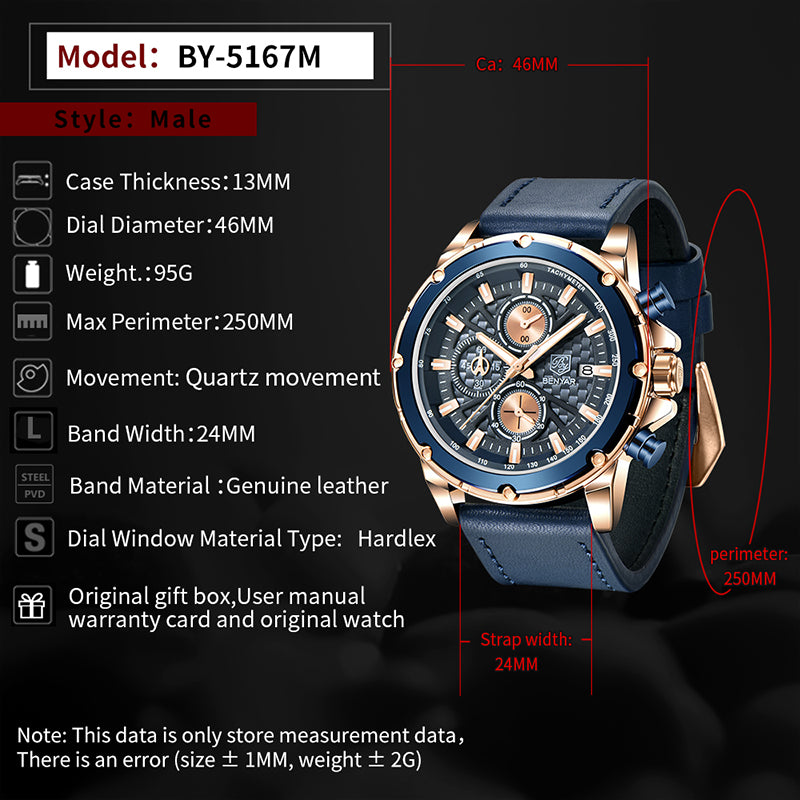 Multifunktions-Herrenuhr mit Quarzwerk – Bild 3 | LuxeStyle