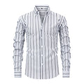 Herren Hemd gestreift mit Revers und langen Ärmeln – Bild 16 | LuxeStyle
