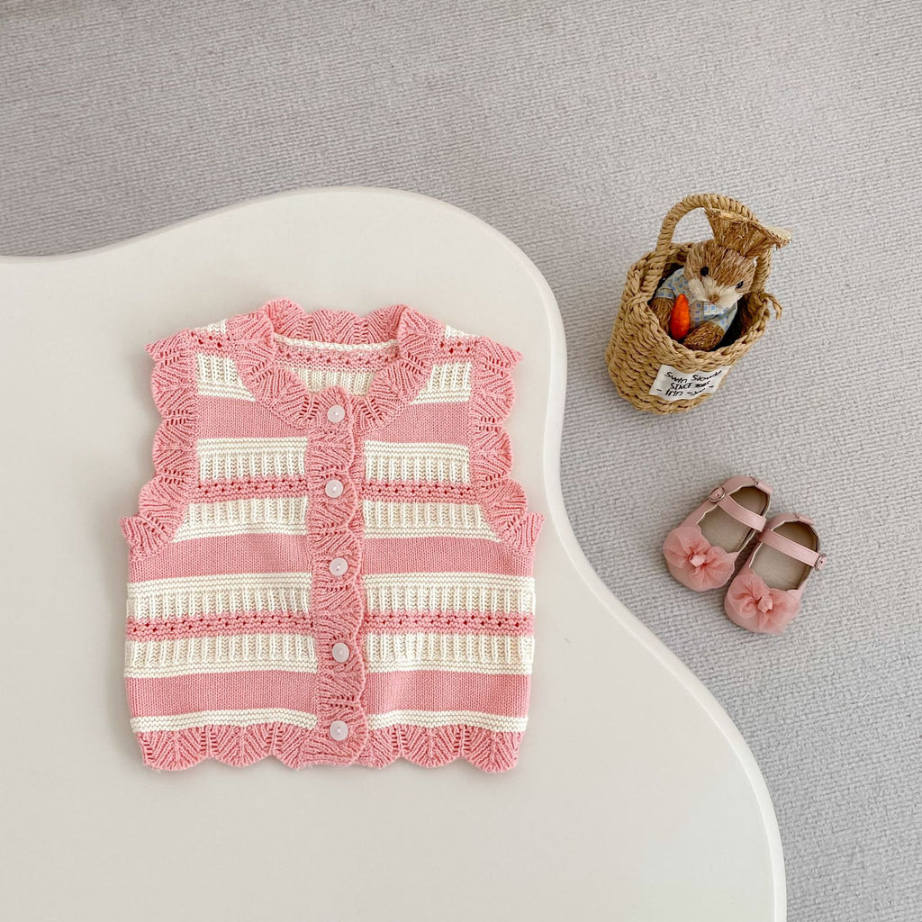 Baby Strickweste mit Streifen – Bild 3 | LuxeStyle